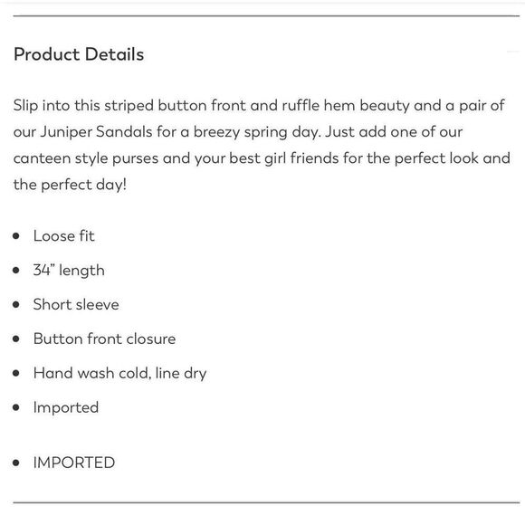 Altar’d State Maxwell Dress Button Front Striped Ruffle Hem Size M - Picture 13 of 13